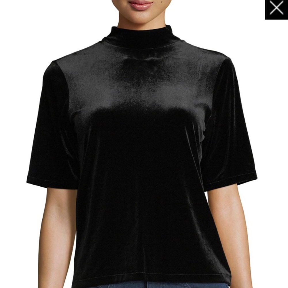 rag & bone black thea velvet top XS NWT